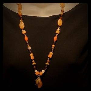 Women's fashion Tiger's eye necklace with crystals